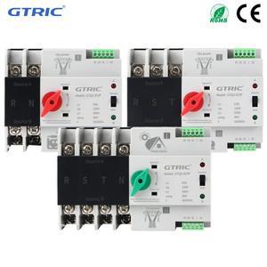 GTRIC 이중 전원 자동 전송 스위치 2P 3P 4P Din 레일 220V AC 63A 100A 선택기 무정전 발전기
