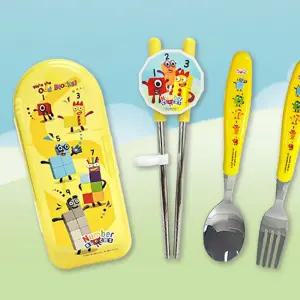 넘버블록스 캐릭터 어린이 올인원 수저 케이스 세트아동용 용젓가락 용수저 스푼포크 스텐 유아용 국내제작