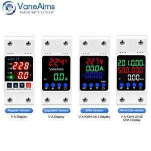 VaneAims Din 레일 전압 릴레이 220V AC 디지털 디스플레이 조정 가능 전류 보호 장치 40A 63A 80A