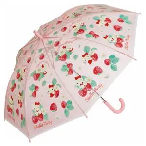 헬로키티 꽃말 아동용 투명 자동우산 55cm 어린이 유우산 여아 비우산 귀여운 캐릭터 장우산 유아 아이