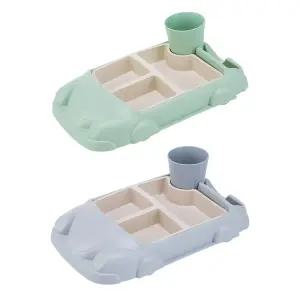 천연 대나무 자동차 어린이 식판 아기 유아 이유식 아동 유치원준비물 급식 배식판 식기 아동용 용식기 유