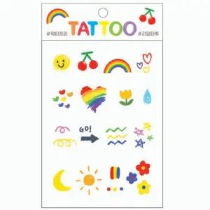 쁘띠 타투스티커_레인보우일회용 귀여운 셀프 그림 바디