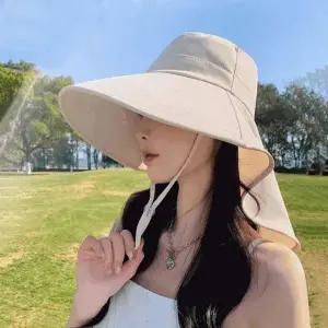 (사러오쇼) 와이드 넥커버 자외선차단 아쿠아 물놀이 썬캡 버킷햇