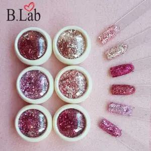 뷰랩 샤이니 솔리드 네일글리터 6종세트 핑크판타지아트 장식 반짝이 짝이 재료 셀프 손톱이 젤아트
