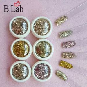 뷰랩 샤이니 솔리드 네일글리터 6종세트 마리골드아트 장식 반짝이 짝이 재료 셀프 손톱이 젤아트