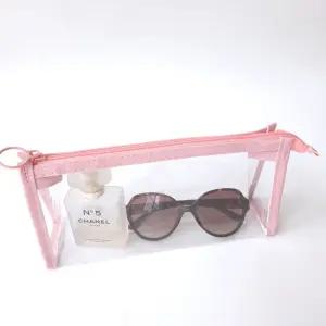 투명한 다용도 PVC 파우치 핑크 필통 보관함여행용치 출장용치 메이크업가방 메이크업치 사각치 주머니 화