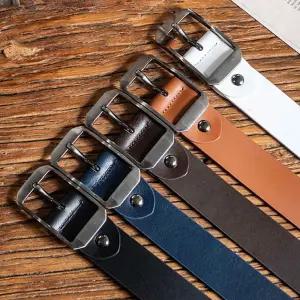 남성캐주얼통가죽벨트허리띠 면바지 청바지 추천 버클 정장 남자 혁대