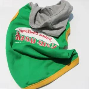 강아지 레터링 스마트 후드 나시티 그린 1P 컬러 배색 티셔츠