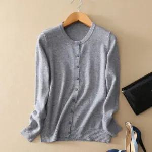 2컬러 간절기 심플 단정한 데일리 라운드넥 가디건