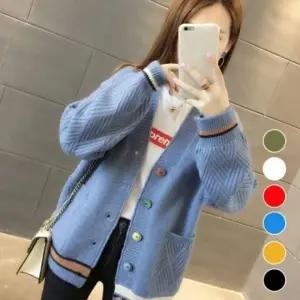 패션스타일 드롭 데일리 루드핏 여성 숄더 가디건 패션