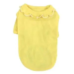 강아지 쫄티 편안 옐로우 1P 프릴 티셔츠 산책 외출복