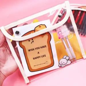 [콩심팥심]빅투명파우치 PVC 필기구 화장품 소지품 여행용 투명 파우치 파우치