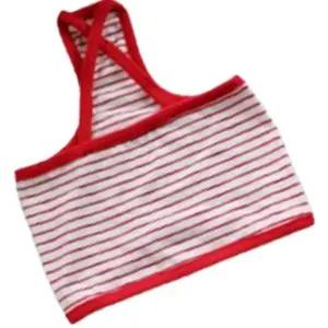 강아지 단가라 편안 X자 크롭 나시티 레드 2XL 1P 티셔츠