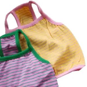 스트라이프 크롭 내구성 나시티 오렌지 2XL 1P 티셔츠