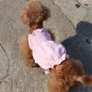 강아지 소형 실속 체크 항아리 나시티 핑크 2XL 1P 티셔츠