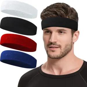 남성용 스웨트밴드 스포츠 헤드밴드 러닝 사이클링 요가 스파용 모이스처 위킹 헤어밴드 운동용 타월 면