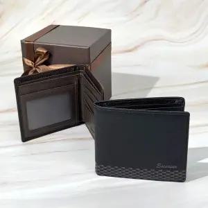 남성 가죽지갑 이단 카드 체크지갑 반지갑 포토창 수납 선물박스 고급 3040추천