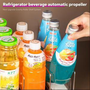 자동 탄산음료 캔 디스펜서 소매용 투명 슬라이드 레일 음료 보관 정리대 냉장고용 스프링 푸셔