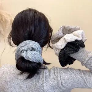핸드메이드 니트 곱창밴드 가을 겨울 헤어슈슈 머리끈 고무줄