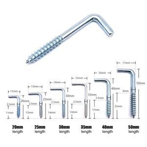 25pcs 그림 사진 프레임 램프 라이트 캐비닛 도구 식물 커튼 와이어 아이 볼트 스크류 나선형 옷걸이 L 컵