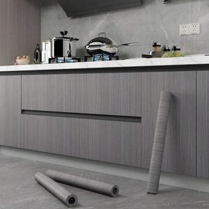 자기 접착 나뭇결 스티커 회색 방수 껍질 스틱 도어 접촉 종이 배경 가구 캐비닛 장식 벽지