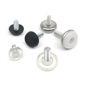 12pcs 블랙 투명 철 플라스틱 가구 테이블 의자 소파 다리 피트 조정 가능한 레벨러 글라이드 패드 M6 M8