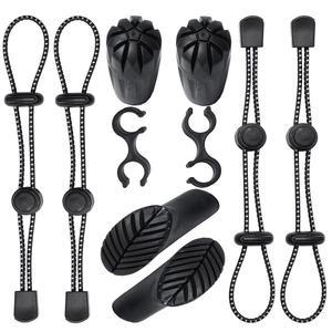 4Pcs 배낭 하이킹 스틱 홀더 스트랩, 트레킹 폴 팁 지팡이 및 캠핑, 등산, 걷기, 트레킹, 낚시 액세서리를 위한 2Pc 클립이 포함된 폴용 탄성 랜야드 로프