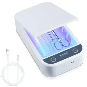 블루 라이트가 장착된 Soiiw 네일 툴 살균기 박스 휴대용 살롱용 USB 클리닝 핀셋 보석 휴대폰 매니큐어
