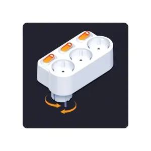 멀티탭 3구 매입 회전 콘센트 스위치 전기용품 노출