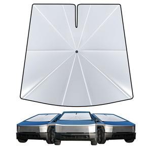 헬로레이부 [2025 업그레이드] 사이버트럭 접이식 보관이 / 실내 용이함 58 선쉐이드 64 사용 UV 자동차 * 반사 자외선 차단 윈드실드