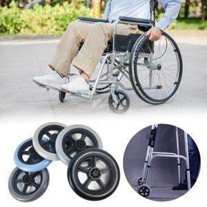 5인치 휠체어 앞 캐스터 내구성 안티 슬립 쇼핑 카트 바퀴 교체 솔리드 타이어 휠 여행 트롤리