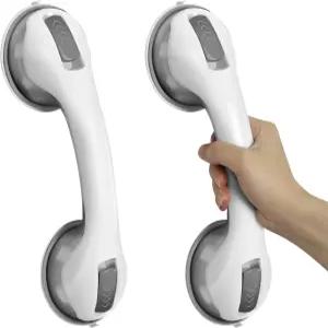 욕조와 샤워를 위한 Hshbxd 그립 바 강한 흡입력을 가진 노인을 2팩 샤워 핸들 12인치 욕실 안전 벽을