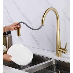 북유럽 수도꼭지 싱크대 대야 통발코 모던한 냉온수 편수 데크 뜨겁고 골드 청동 주방