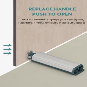 KAK 10PCS 캐비닛은 숨겨진 핸들을 열기 위해 스테인레스 스틸 푸시를 잡습니다. 소프트 클로저 도어 하드