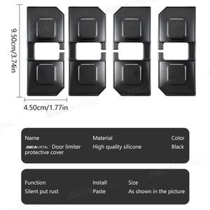 SEAMETAL 4개입 범용 자동차 도어 리미터 방수 방청 실리콘 잠금 버클 보호 커버 액세서리용