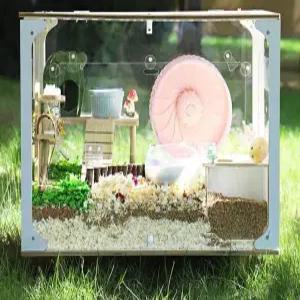 다람쥐 케이지 쳇바퀴 집 투명 세트