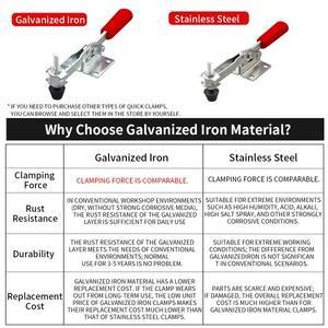 1개/10개/50개 수평 토글 클램프 퀵 릴리즈 레버 작업대 핸드 클립 목공 조각 압축기용