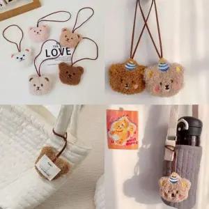 여행필수품 뽀글이 키홀더 인형 방지 네임택 곰돌이 분실 이름표