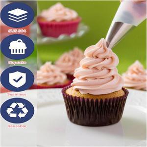 8pcs 파이프 노즐 세트, 스테인레스 스틸 아이싱 디저트 비스킷 컵 케이크, 주방 액세서리 용 크림 팁