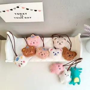 여행필수품 곰돌이 집 인형 이불 캐리어 네임택 유치원 가방