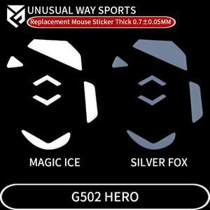 UnusualWaySports 마우스 스케이트 피트 G502 Hero Glides Curve Edge Magic Ice Silver Fox 버전