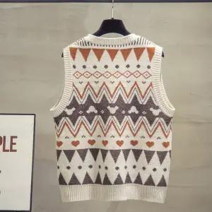 EAMT 여자 니트조끼 브이넥 니트 가을 루즈핏 아우터 스웨터 패션 YJ3