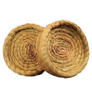 비둘기, 앵무새, 토끼, 햄스터, 저빌 기니피그, 친칠라를 위한 Orgrimmar 2PCS 수제 직조 플랫 베이스 짚 새 둥지 번식 부화장 케이지