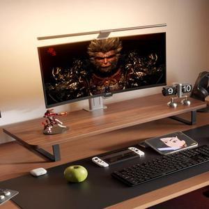 데스크탑 컴퓨터 라이저 사무실 책상 모니터 홀더 보관 선반 확장형 노트북 스탠드 목재 소재 정리용 액세