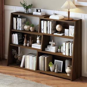 IOTXY 나무 확장형 선반 3단 책장 작은 모서리를 위한 짧은 사다리 공간이나 낮은