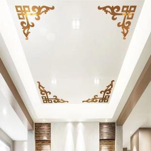 4pcs 아크릴 3D 거울 코너 꽃 벽지 자기 접착 스티커 캐비닛 장식 및 가구