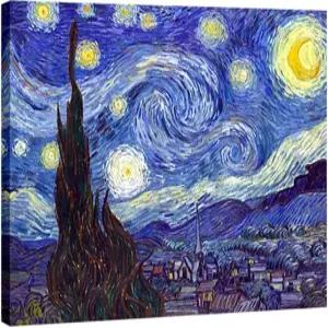 위코 아트 별이 빛나는 밤의 반 고흐 유화 캔버스 프린트 재현 현대 아트워크 추상 풍경화 홈 오피스