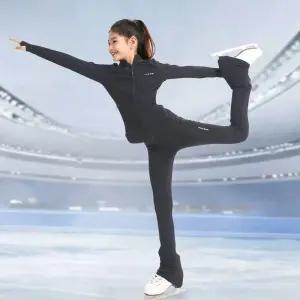 피겨 스케이팅 이스케이트보드 반짝이는 서정적 피겨드레스 스 긴팔 훈련