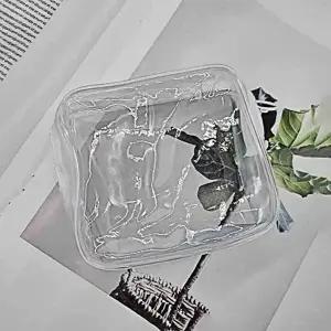 [룽스]파우치 PVC 사각 소형 방수 투명 화이트