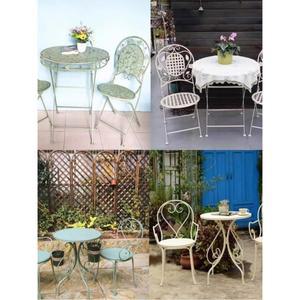 야외 테라스 철제 테이블 레트로 파드 정원 옥상 루프탑 라탄 2인티테이블세트 인테리어
